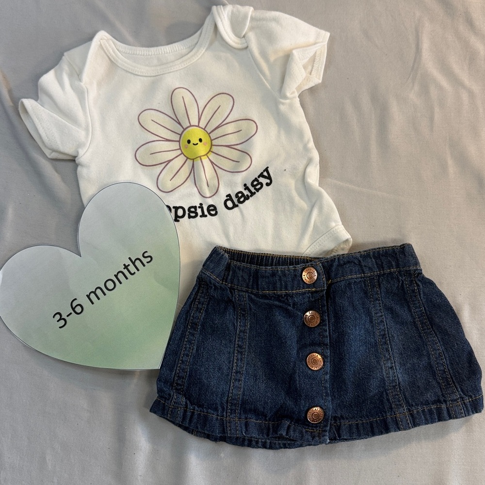 Indigo Baby/Cat & Jack - 2 piece baby outfit/set - skirt and to. Size 3-6 months